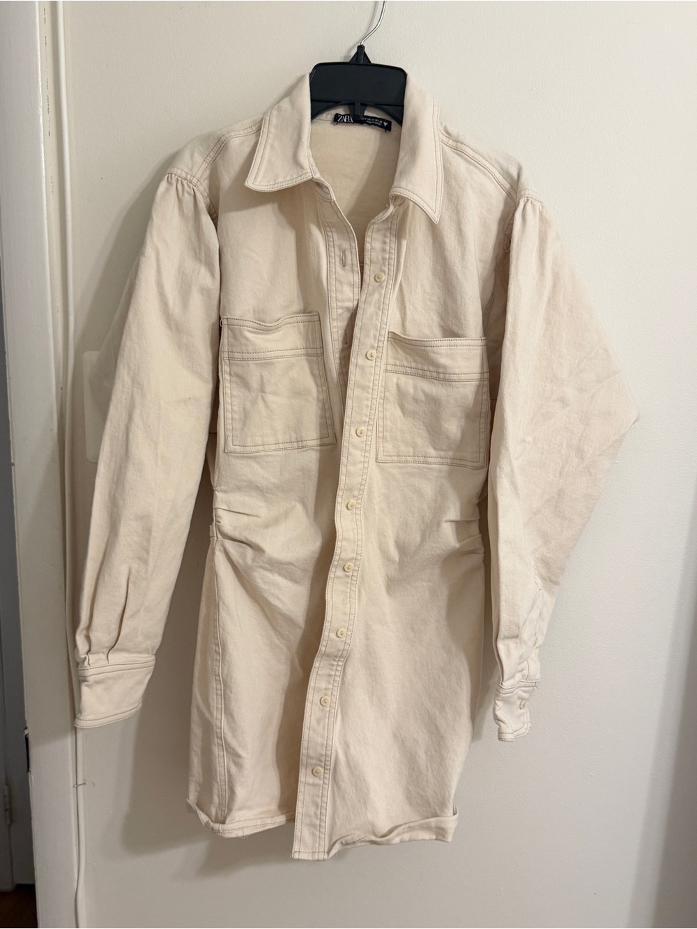 Zara beige denim dress